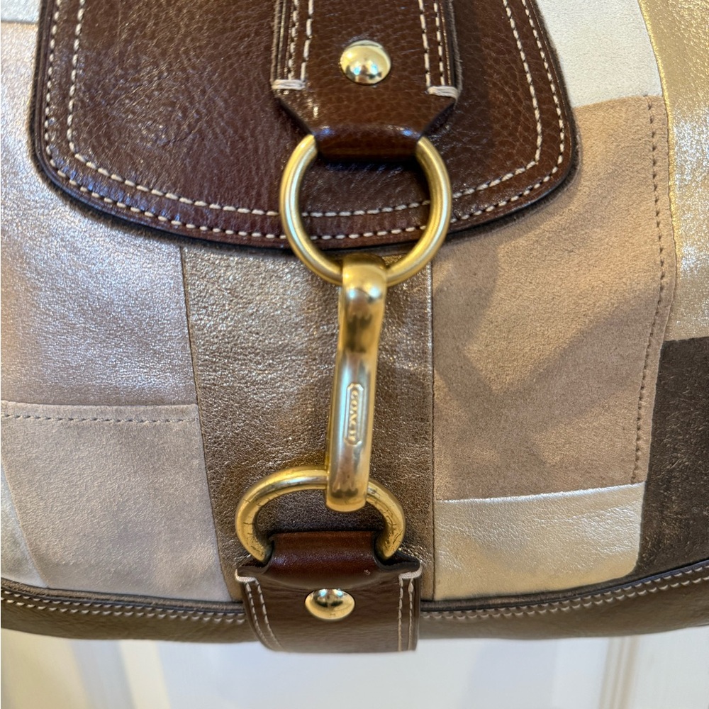 Coach Patchwork Leather & Suede Shoulder Bag - image 5